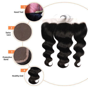 NY Virgin Hair 8a body wave human hair 4 Bundles+13x4 Lace Frontal