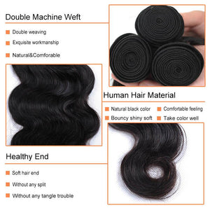 NY Virgin Hair 8a body wave human hair 4 Bundles+13x4 Lace Frontal