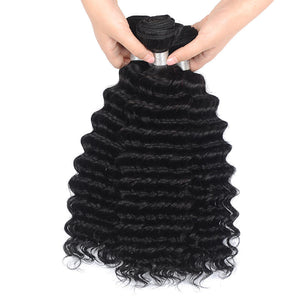 NY Virgin Hair 8a Brazilian Deep Wave 3 Bundles With 13x4 Frontal