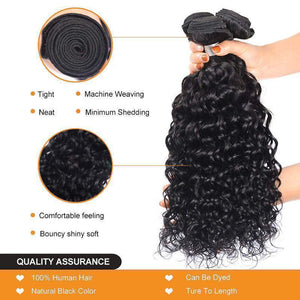 NY Virgin Hair 8a Brazilian Water Wave 4 Bundles Human Hair Bundles With 13x4 Frontal