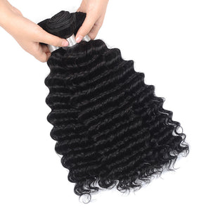 NY Virgin Hair 8a Deep Wave Human Hair 4 Bundles With 13x4 Frontal 10-28 Inches