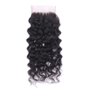 NY Virgin Hair 8a Human Hair Water Wave 4 Bundles With Closure Hair Extension