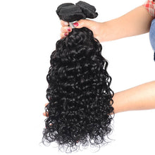 Load image into Gallery viewer, NY Virgin Hair 8a Human Hair Water Wave 4 Bundles With Closure Hair Extension
