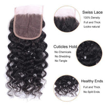 Load image into Gallery viewer, NY Virgin Hair 8a water wave human hair 4 Bundles+4x4 Lace Closure
