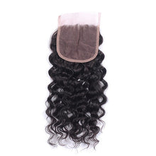 Load image into Gallery viewer, NY Virgin Hair 8a Water Wave 3 Bundles With Closure Brazilian Hair Extensions
