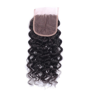 NY Virgin Hair 8a Water Wave 3 Bundles With Closure Brazilian Hair Extensions