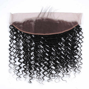 NY virgin Hair 8a Deep wave 13x4 Brown Lace Frontal 100% Human Hair
