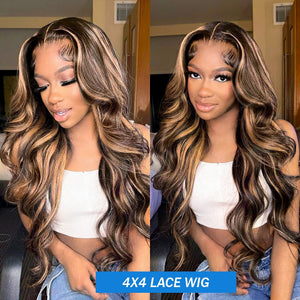 Ombre Body Wave Lace Front Wig HD Highlight Wig Human Hair Brazilian Glueless Wig