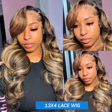 Load image into Gallery viewer, Ombre Body Wave Lace Front Wig HD Highlight Wig Human Hair Brazilian Glueless Wig
